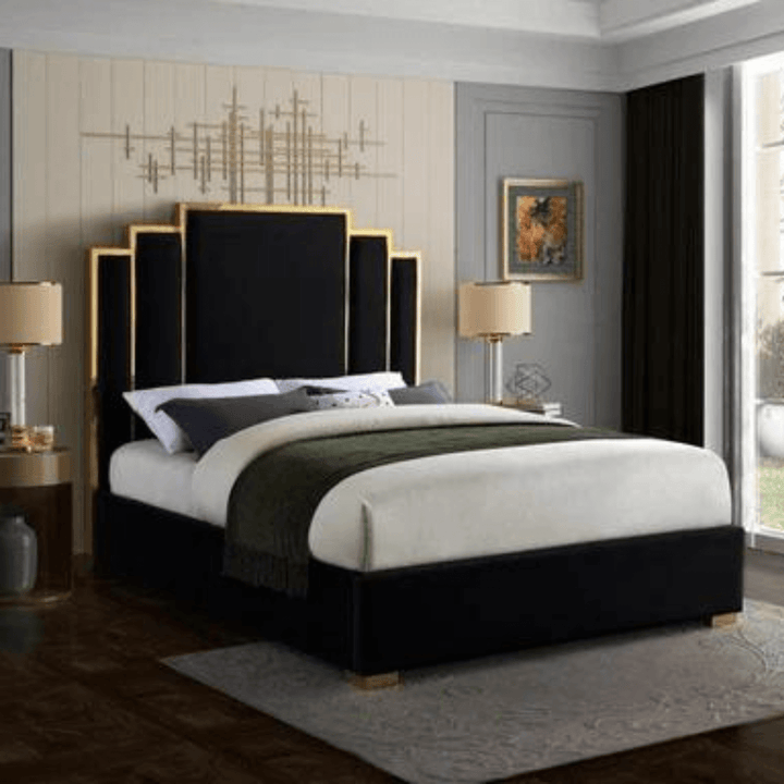 Velvet King Bed in Australia – Side View of Elegant and Comfortable Bedroom Furniture