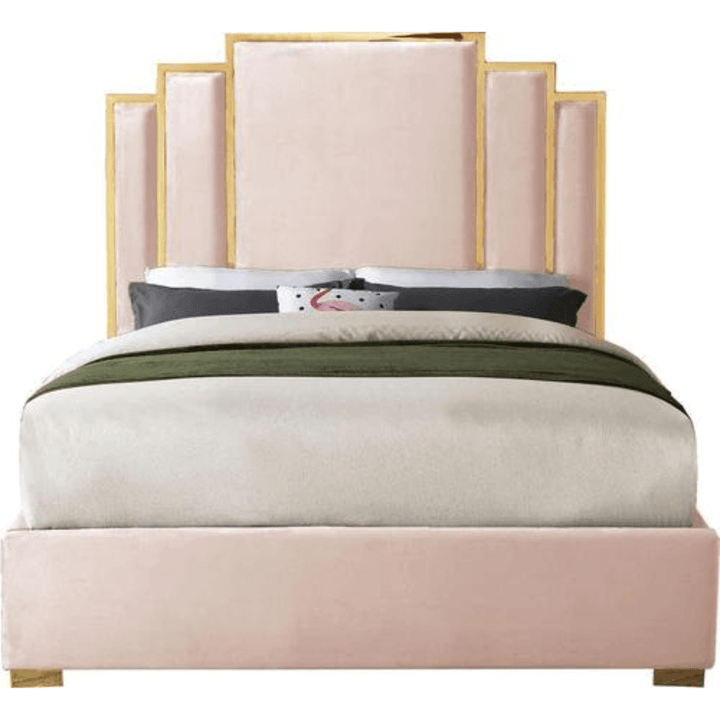Velvet King Bed in Australia – Front View of Elegant and Comfortable Bedroom Furniture
