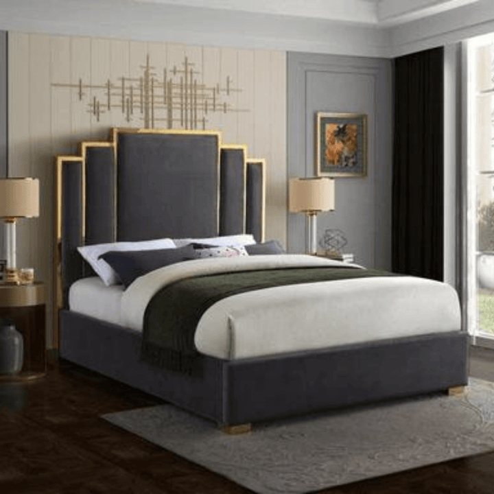 Velvet King Bed in Australia – Side View of Elegant and Comfortable Bedroom Furniture