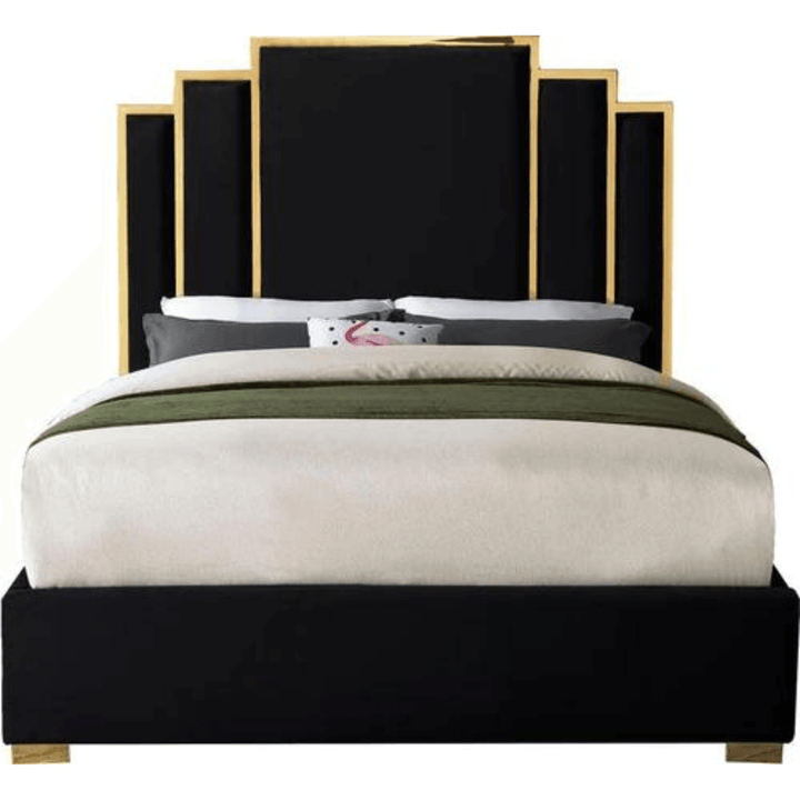 Velvet King Bed in Australia – Front View of Elegant and Comfortable Bedroom Furniture