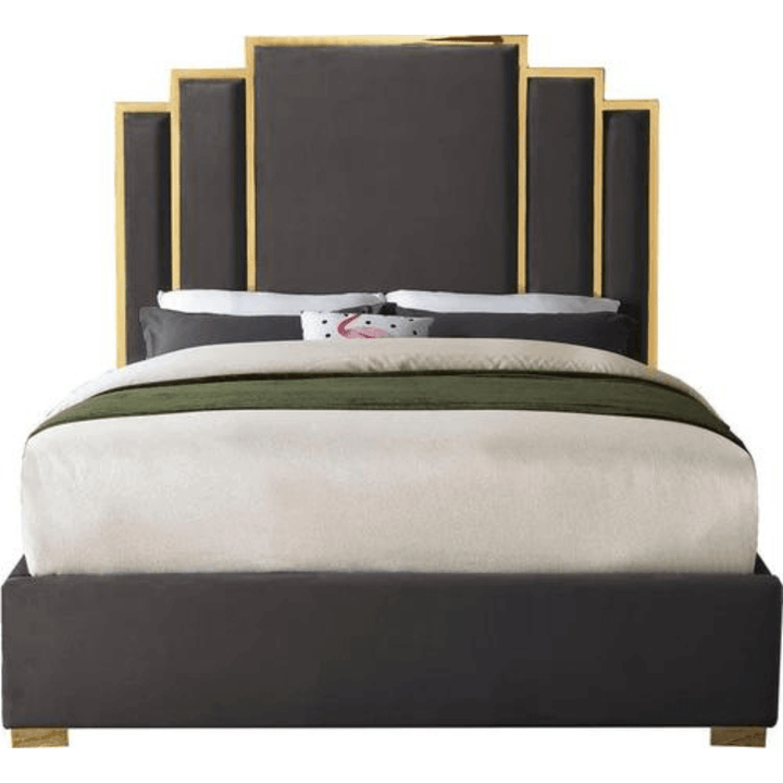 Velvet King Bed in Australia – Front View of Elegant and Comfortable Bedroom Furniture