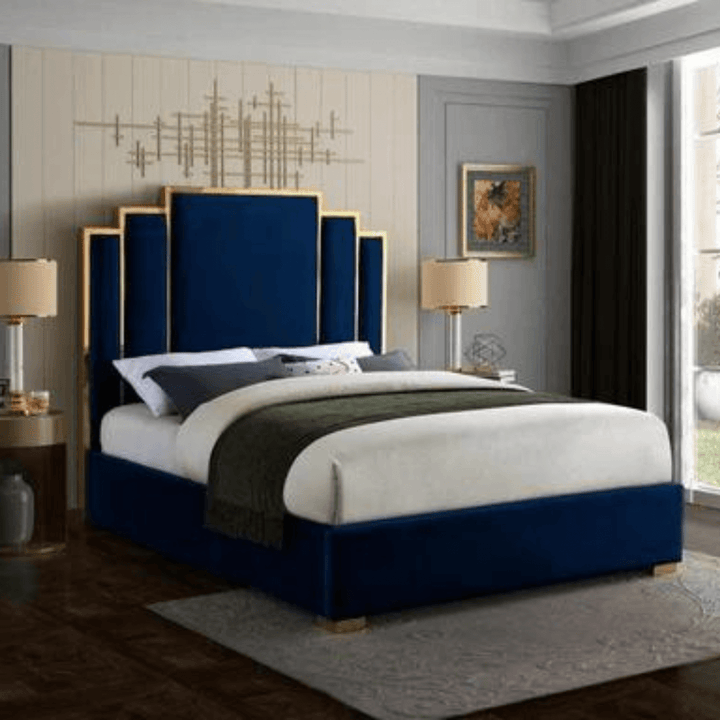 Velvet King Bed in Australia – Side View of Elegant and Comfortable Bedroom Furniture