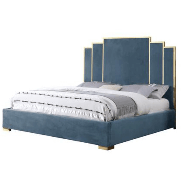 Velvet King Bed in Australia – Side View of Elegant and Comfortable Bedroom Furniture