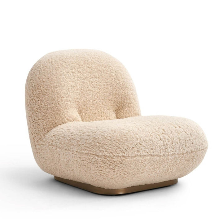 Side view of wool accent armchair in Australia showcasing cozy texture and modern design