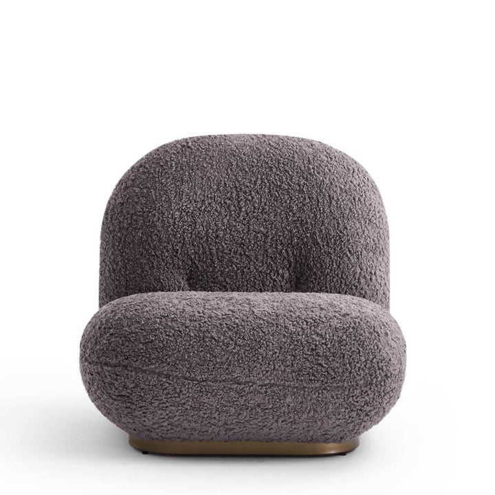 Front view of wool accent armchair in Australia showcasing cozy texture and stylish design