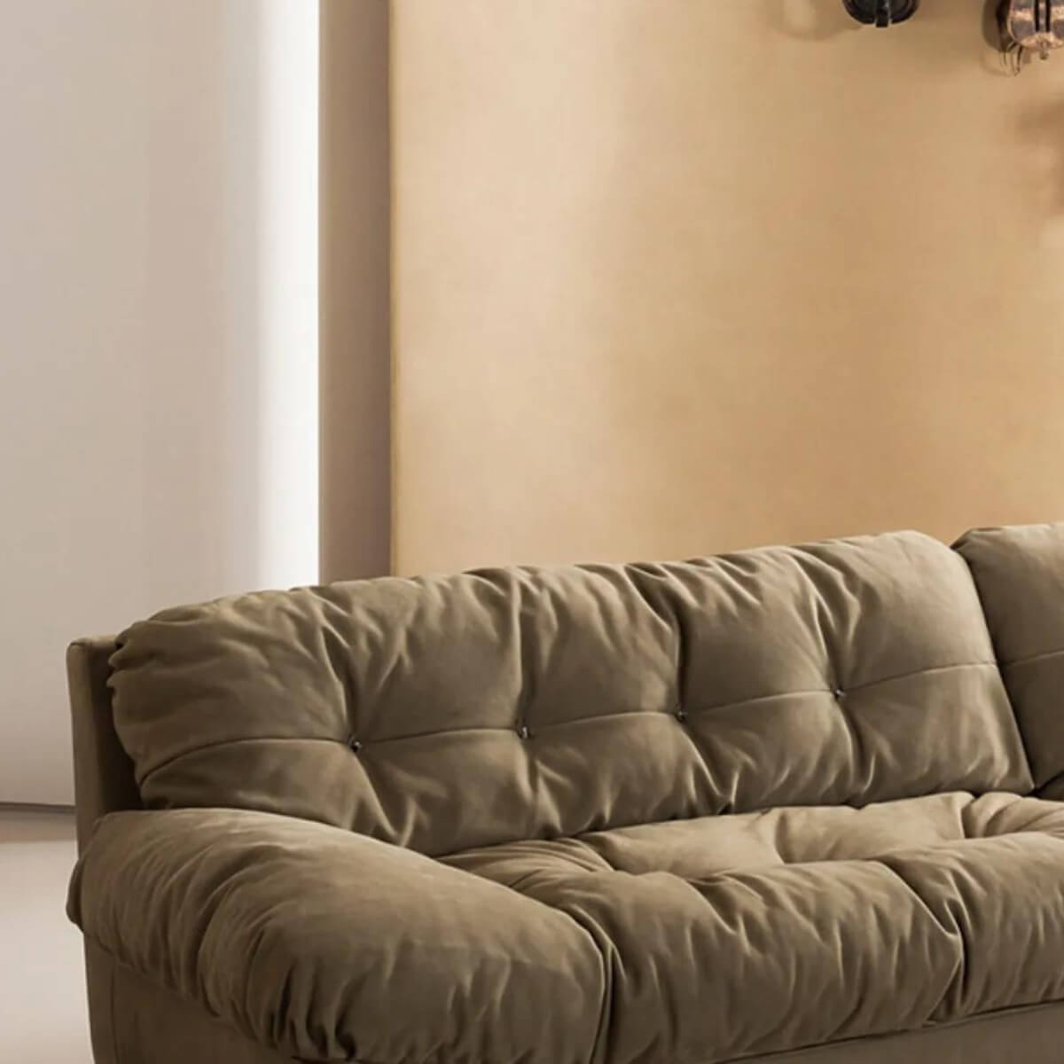 Right side view of Anastasia premium leather 3-seater sofa showcasing elegant design