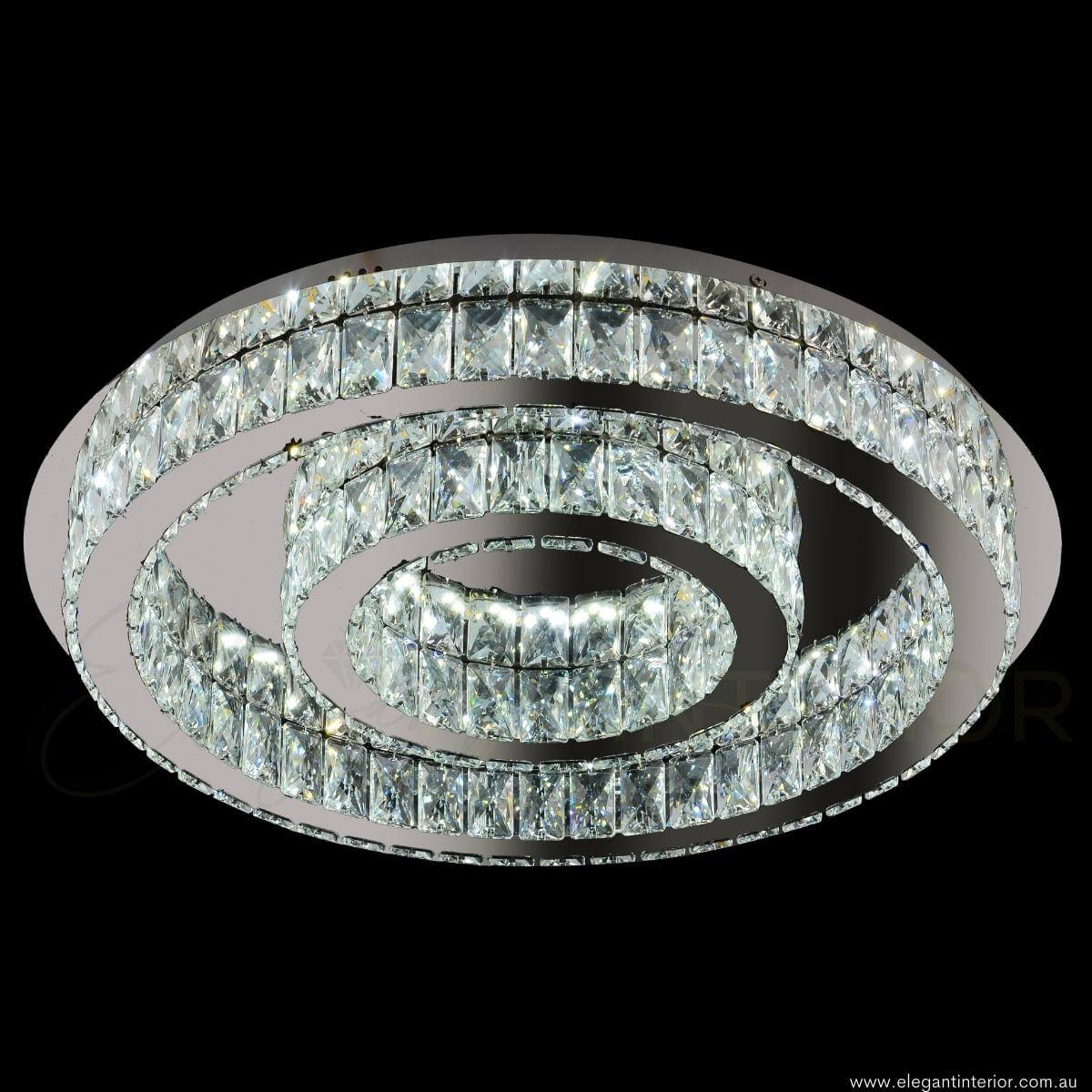 Aria LED chandelier by Lux Decor Australia, elegant front view highlighting crystal design and gold finish