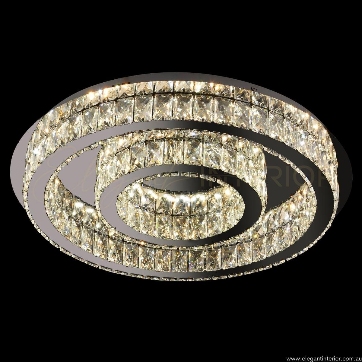  Aria LED chandelier by Lux Decor Australia, elegant front view highlighting crystal design and gold finish