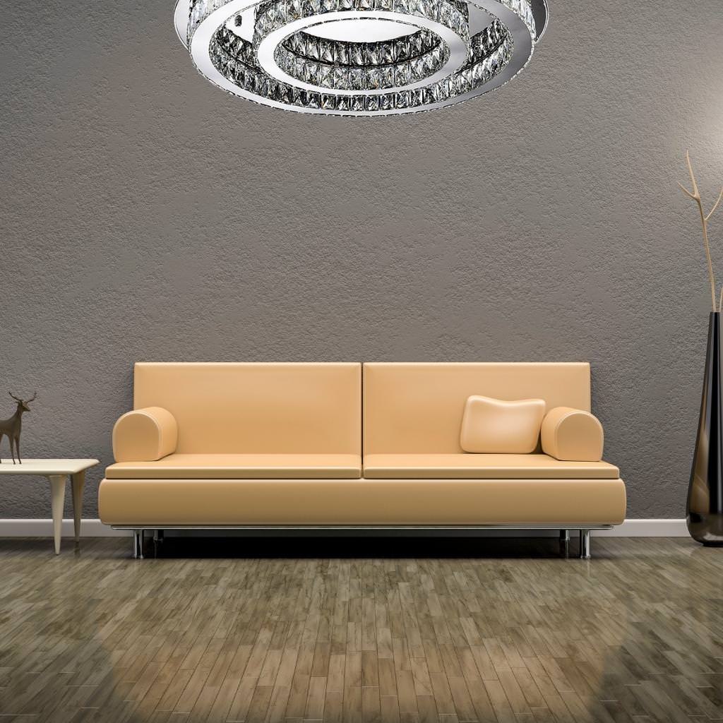  Aria LED Chandelier by Lux Decor Australia, gracefully illuminating a contemporary living room interior