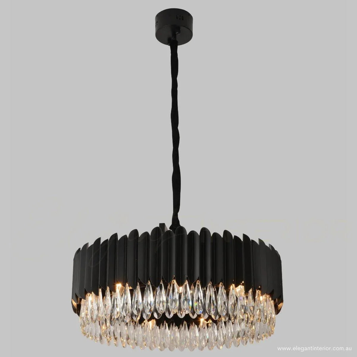 Front view of Aura luxury modern pendant light in an elegant interior in Australia