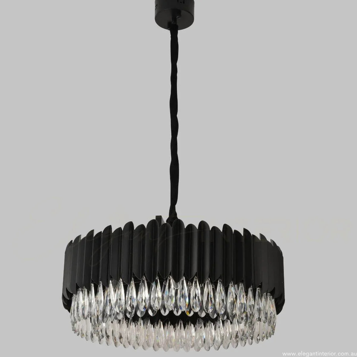 Full view of EC-1020-1 Aura luxury modern pendant light in an elegant interior in Australia