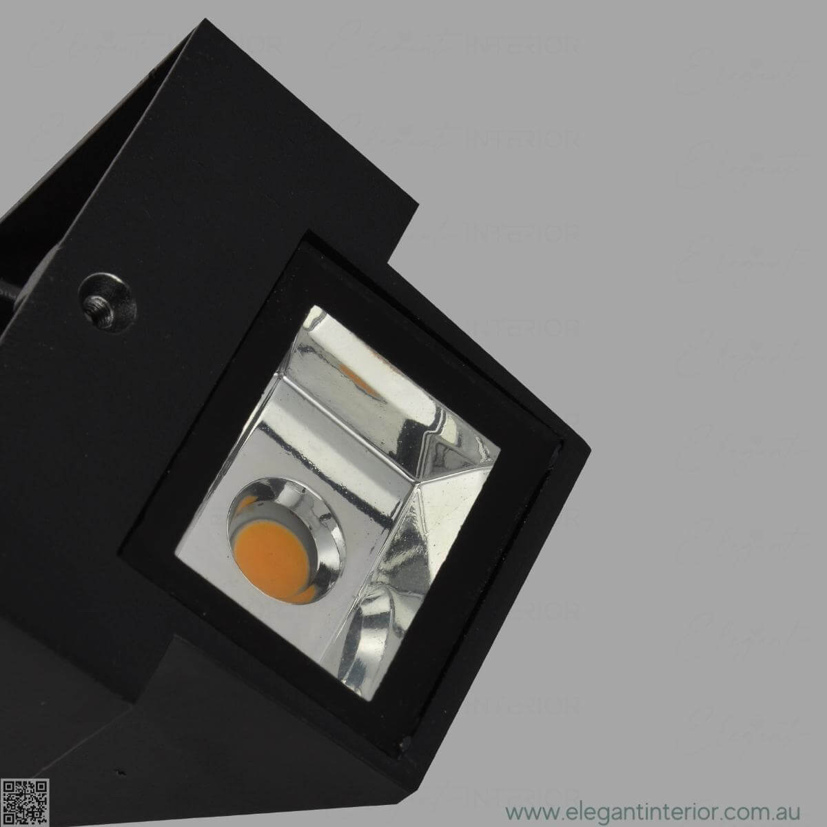 Avon 1210 wall light lamp light view, showcasing warm illumination and sleek elegant design