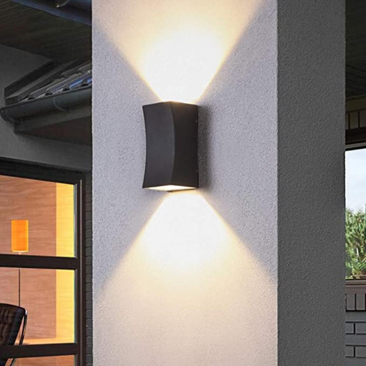 Wall view of Avon 1211 wall light lamp in elegant interior, sleek design with soft ambient light