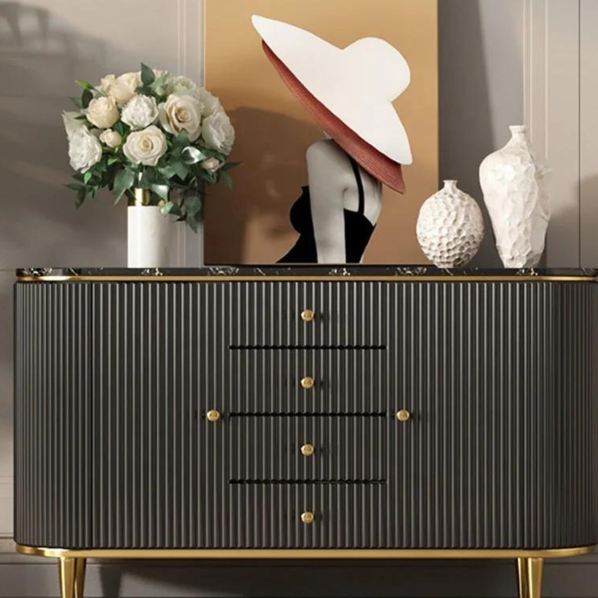 buffets-faux-side-table-black-front-view-in-australia