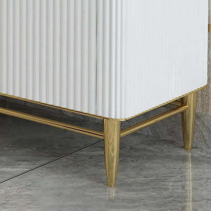 Buffets faux white side table with golden legs in Australia – elegant and contemporary furniture piece