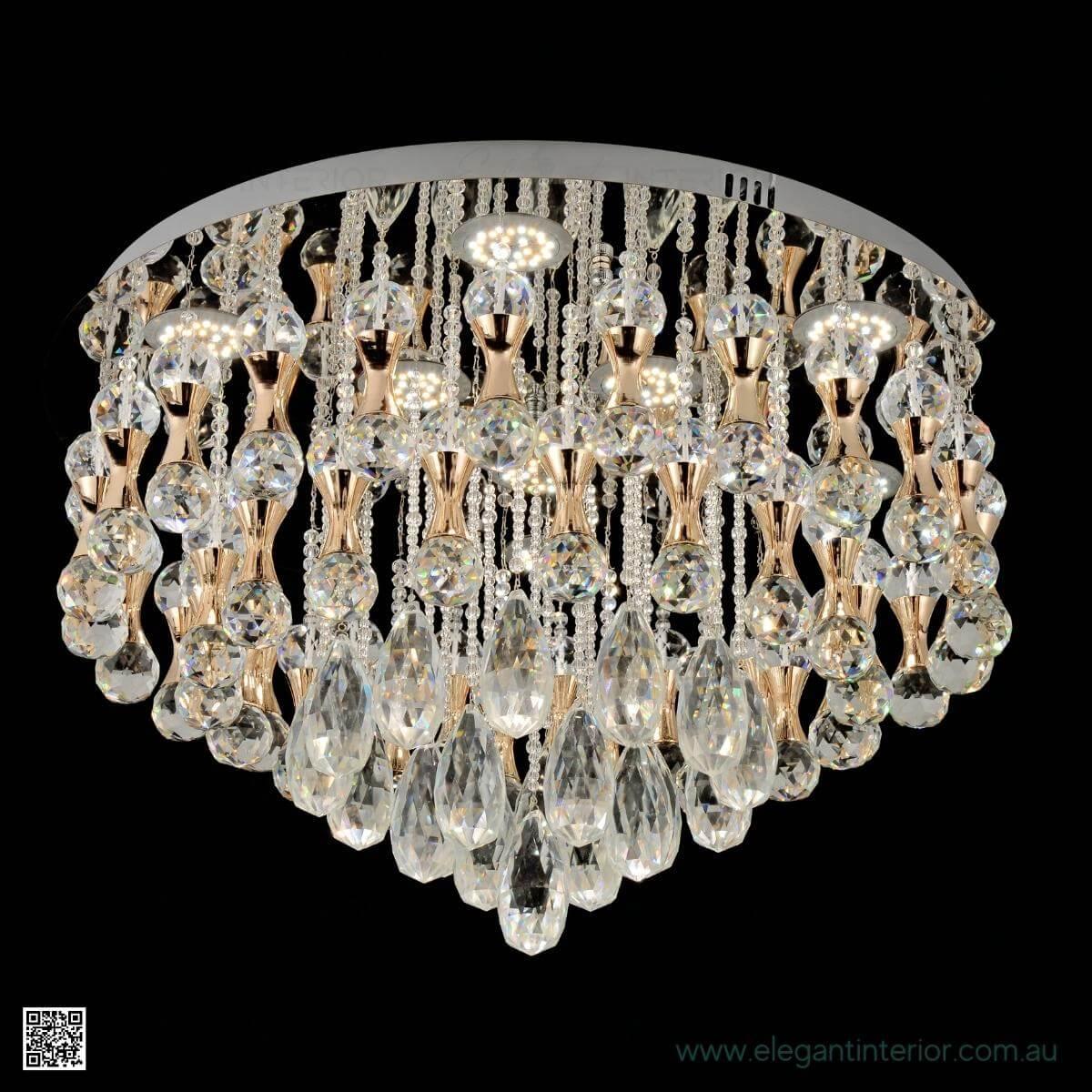 Detail view of Clara flush mount ceiling light showcasing its elegant design