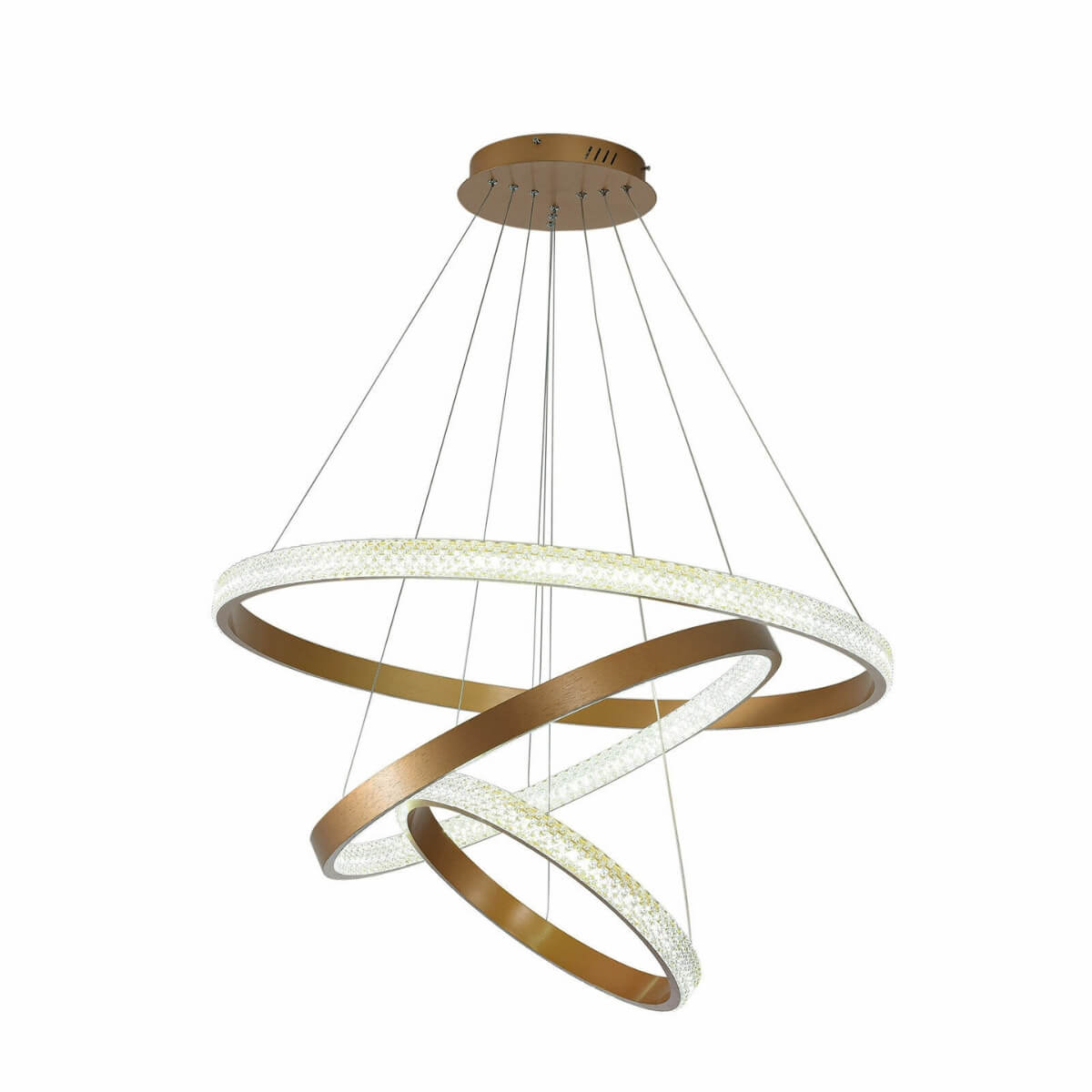 Front view of Claudia LED crystal pendant ceiling light showcasing elegant modern design