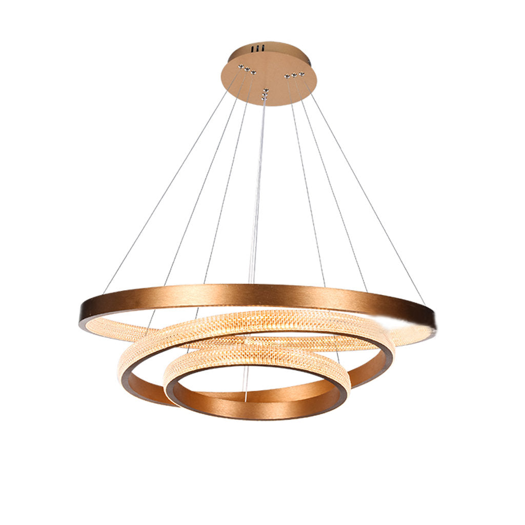 Front view of Claudia LED crystal pendant ceiling light with elegant modern design