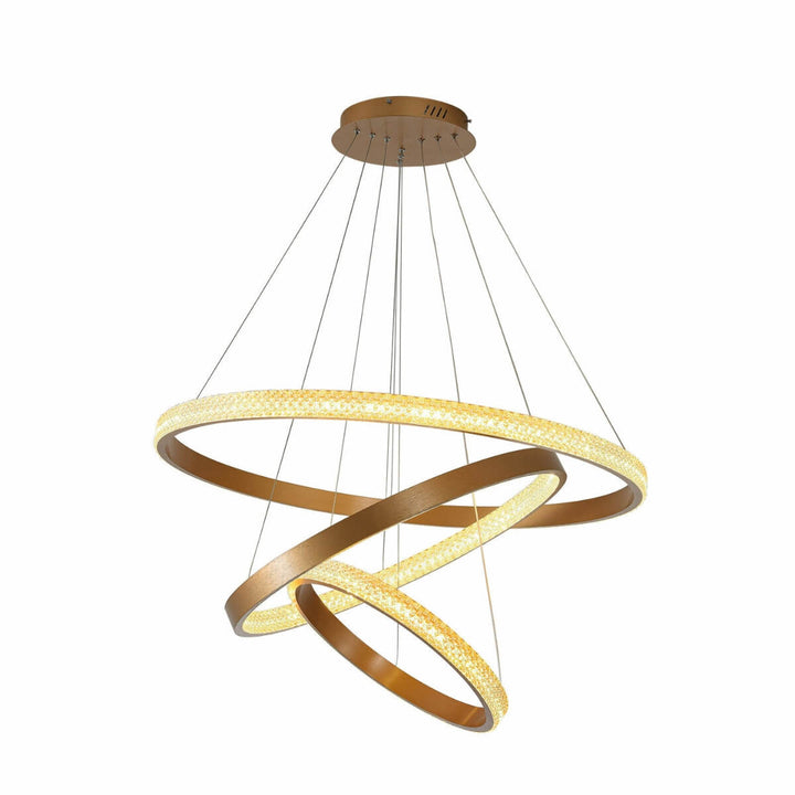 Front view of Claudia LED crystal pendant ceiling light showcasing elegant modern design