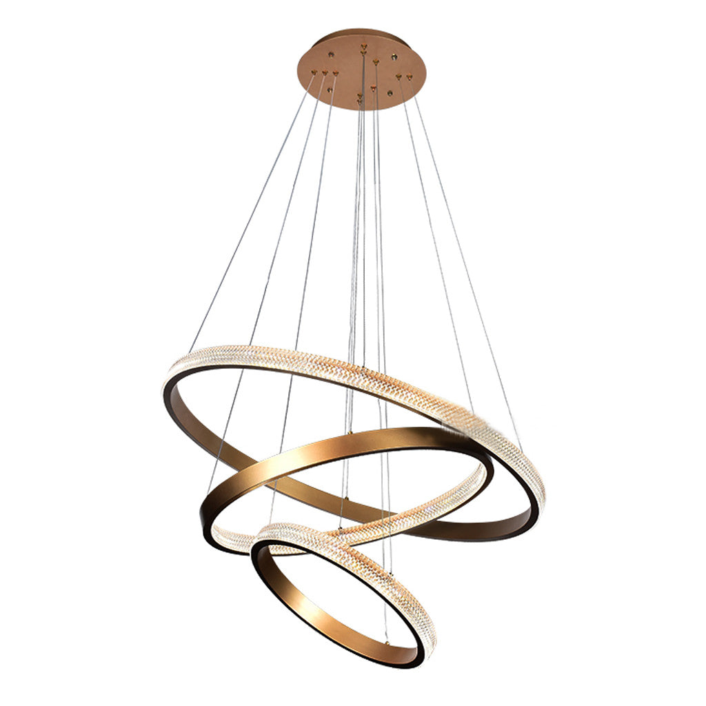 Front view of Claudia ceiling light LED crystal pendant with sleek modern design