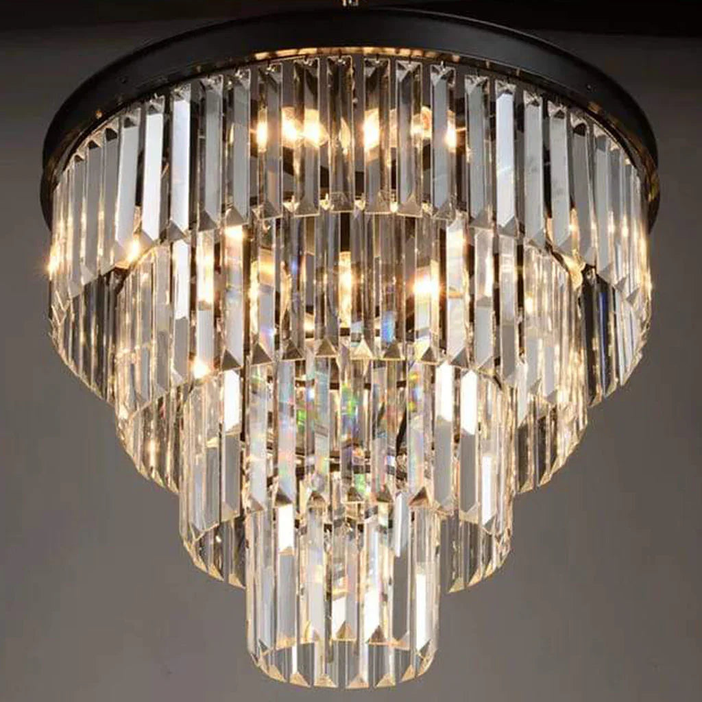 Close-up view of Cloe chandelier in an elegant interior setting
