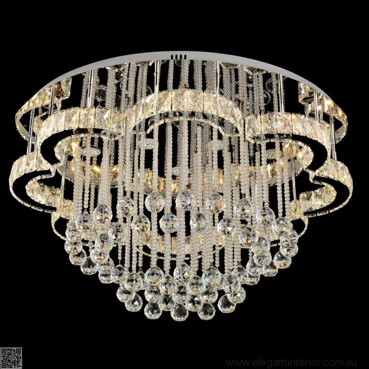 Front view of Clouds flush mount light featuring a soft, modern design ideal for elegant interiors