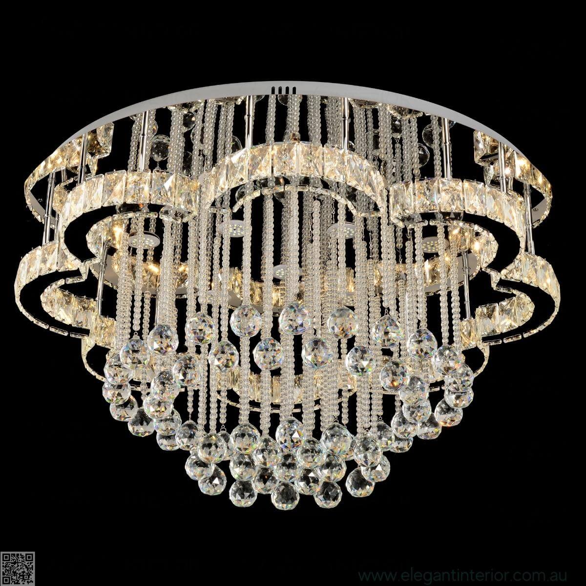 Front view of Clouds flush mount light featuring a soft, modern design ideal for elegant interiors
