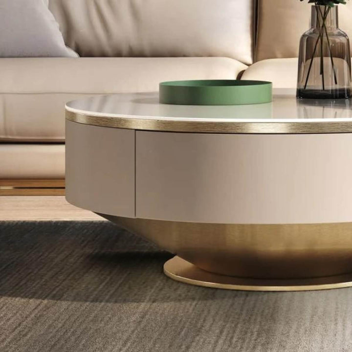 Close-up detail view of Davin coffee table highlighting craftsmanship and materials