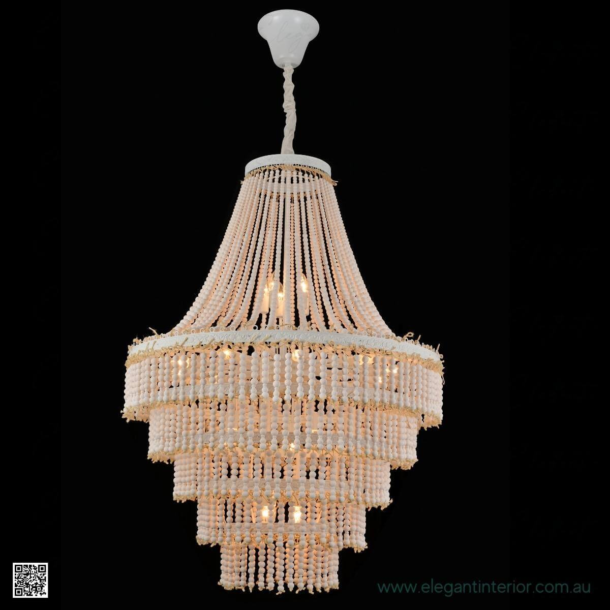 Dawn Chandelier with Wooden Beads – Elegant Interior Lighting from elegantinterior.com.au