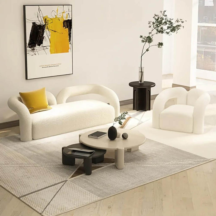 Side angle view of designer 3-seater chair in Australia highlighting sleek design and comfort