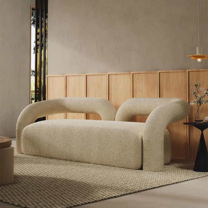 Side view of designer 3-seater chair in Australia highlighting sleek design and plush comfort