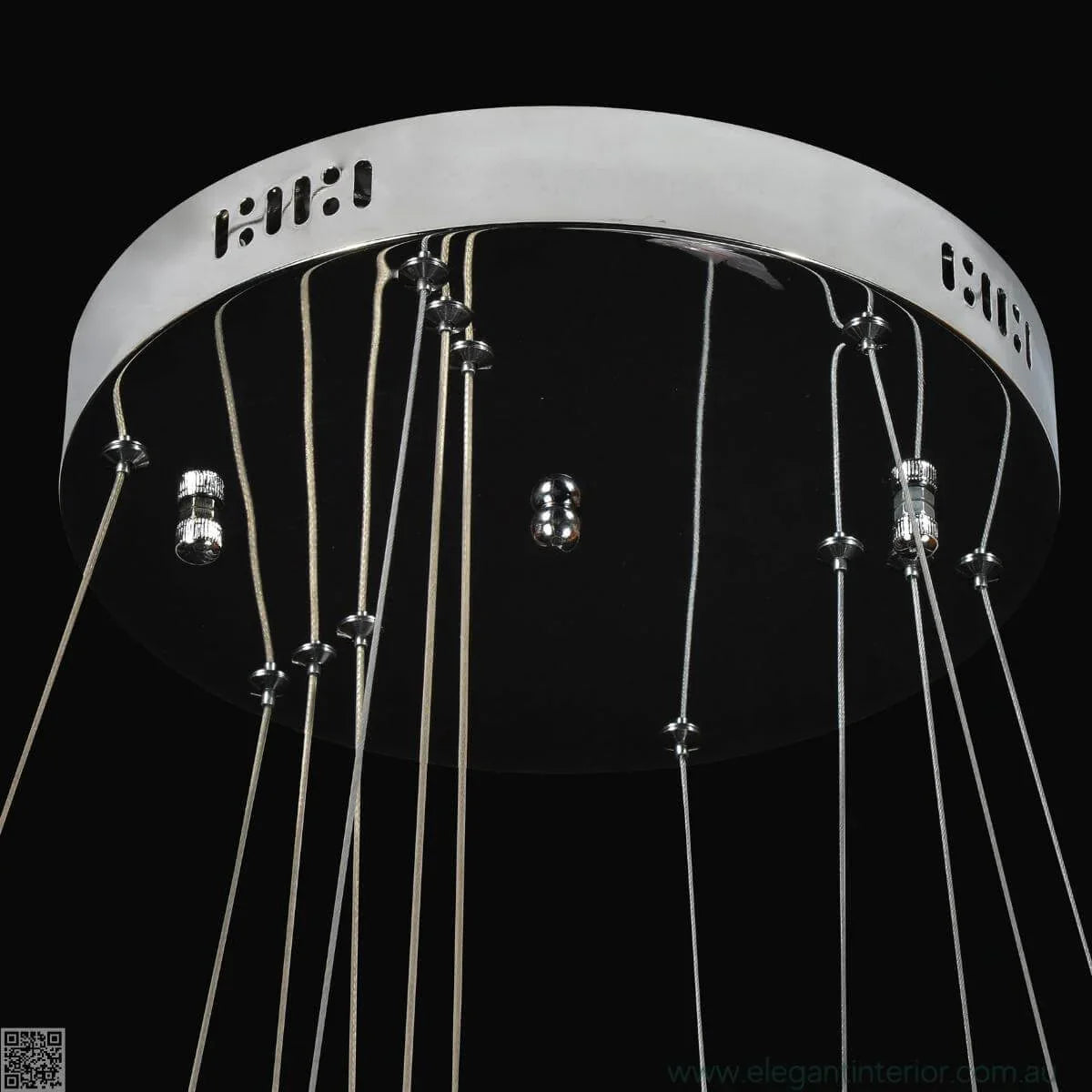 View of Diana pendant light showcasing the wall base design