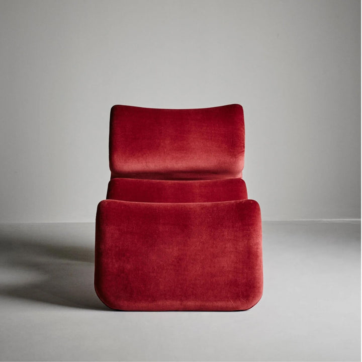 Front view of red Electro lounge chair in Australia showcasing bold and modern design