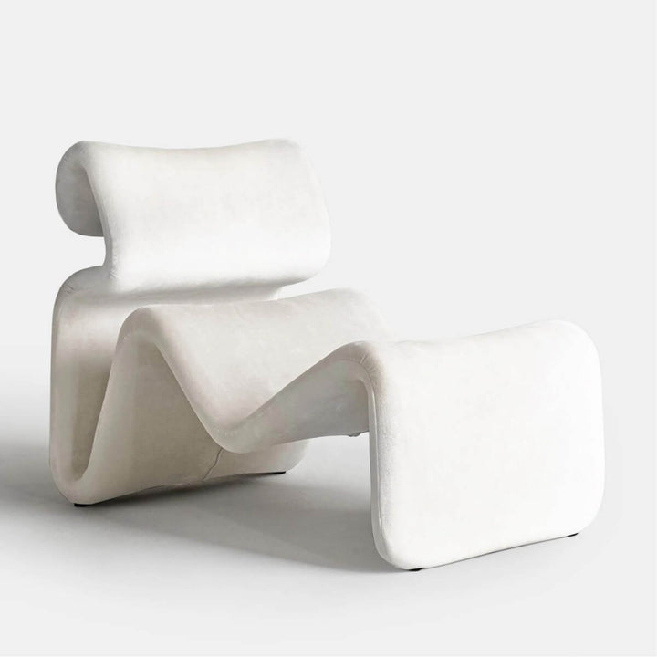 Side view of white Electro lounge chair in Australia showcasing sleek modern design