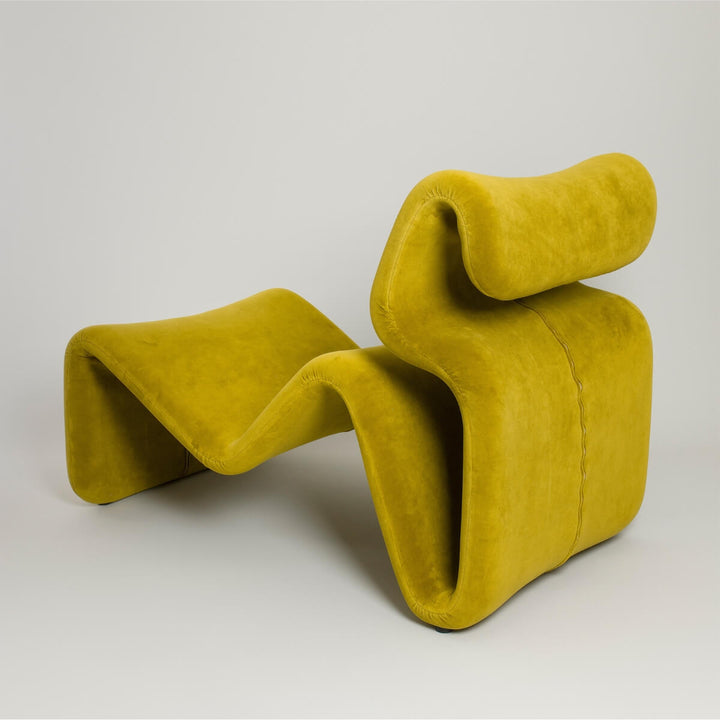 Back view of yellow Electro lounge chair in Australia showcasing vibrant modern design