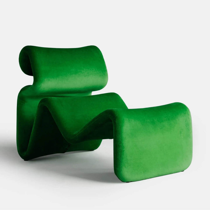 Side view of grass green Electro lounge chair in Australia showcasing vibrant modern design