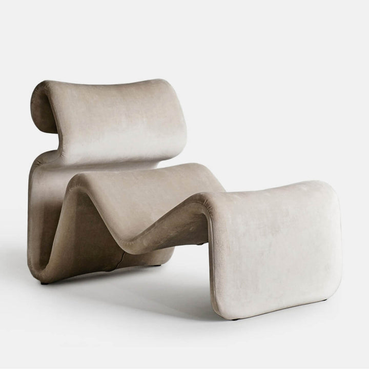 Side view of cream Electro lounge chair in Australia showcasing sleek modern design