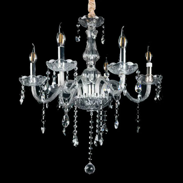 Front view of Elizabeth crystal chandelier, showcasing its elegant design
