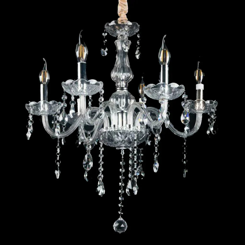 Front view of Elizabeth crystal chandelier, showcasing its elegant design