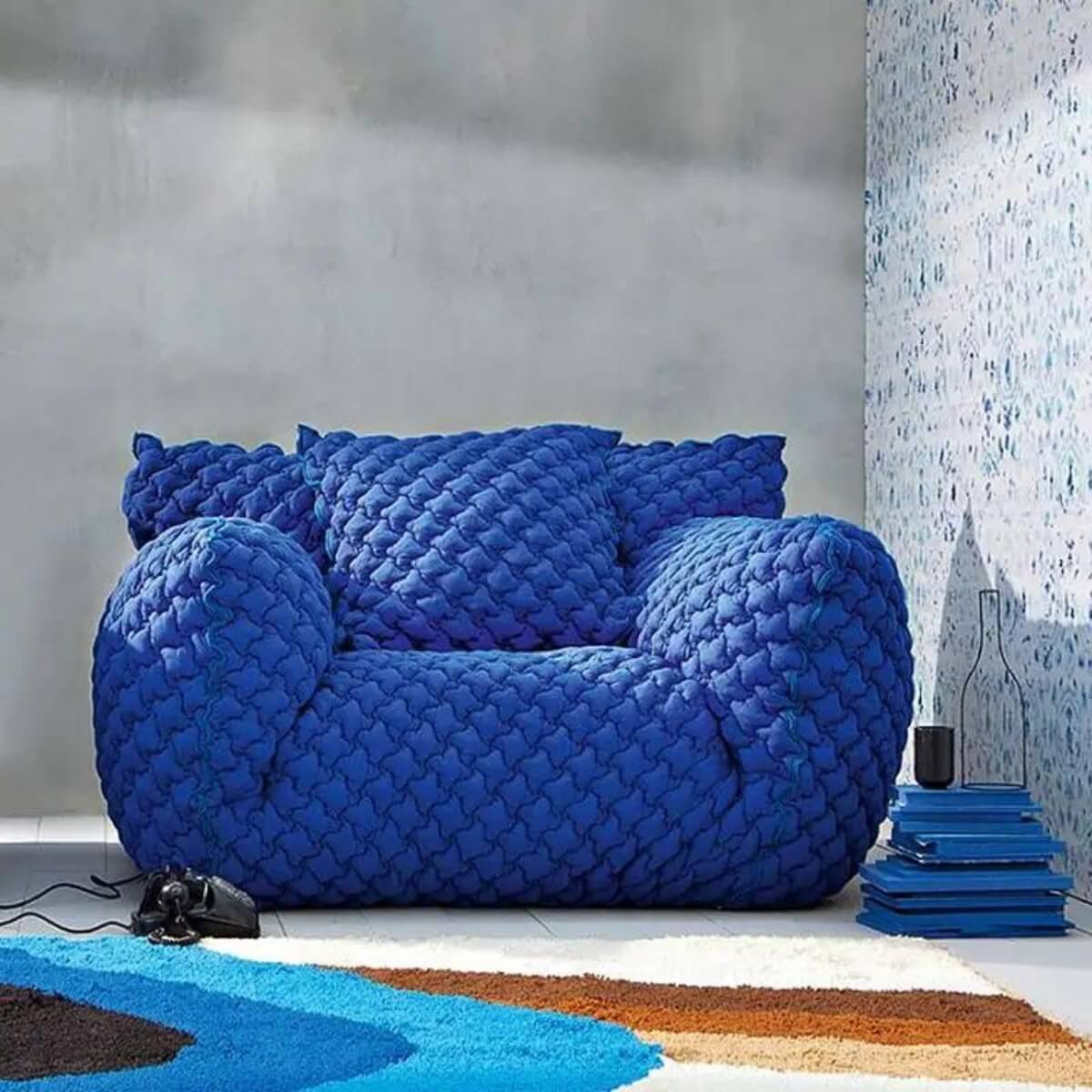 Gabriella sponge embroidery lounge 3-seater sofa with elegant design and plush comfort