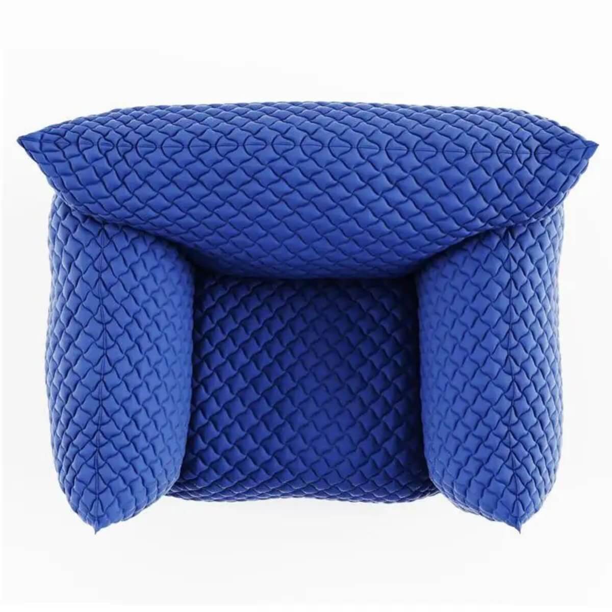 Top view of Gabriella sponge embroidery lounge 1-seater chair showcasing plush cushioning