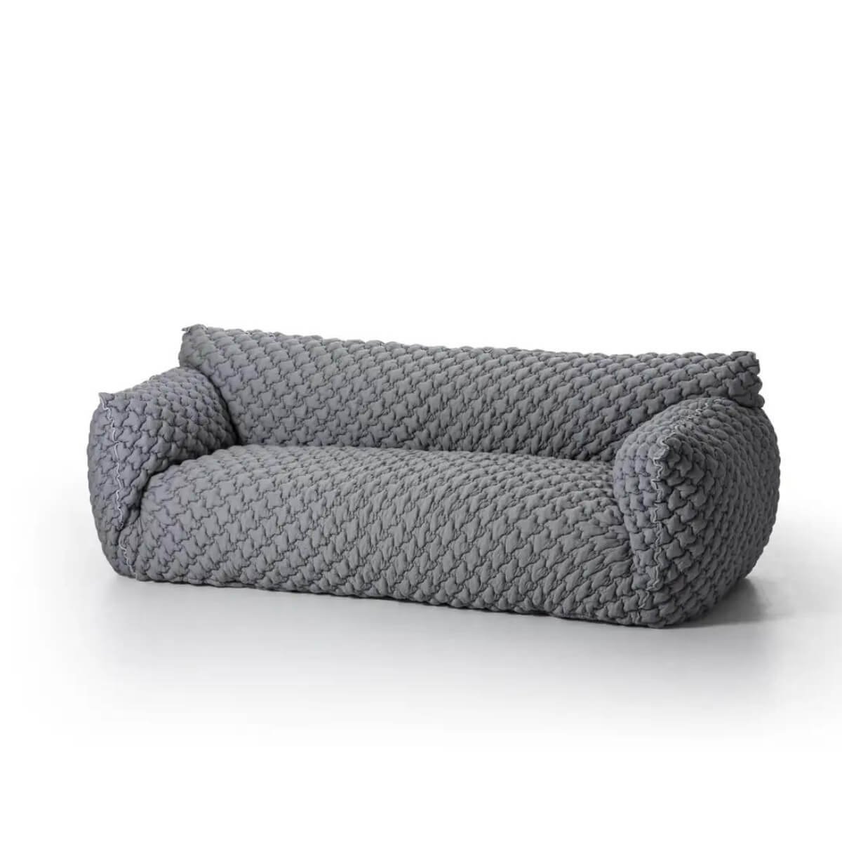 Side view of Gabriella sponge embroidery lounge 3-seater sofa showcasing elegant design