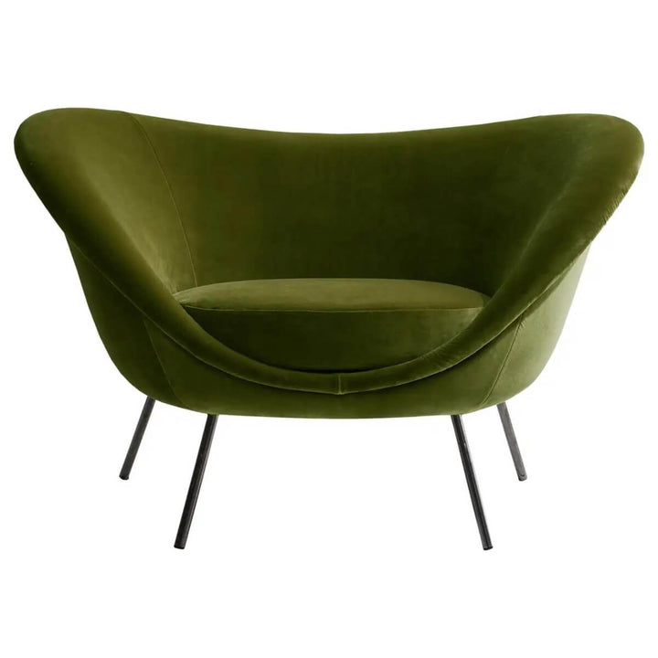 Front view of green Gio Ponty chair in Australia showcasing modern design and bold color
