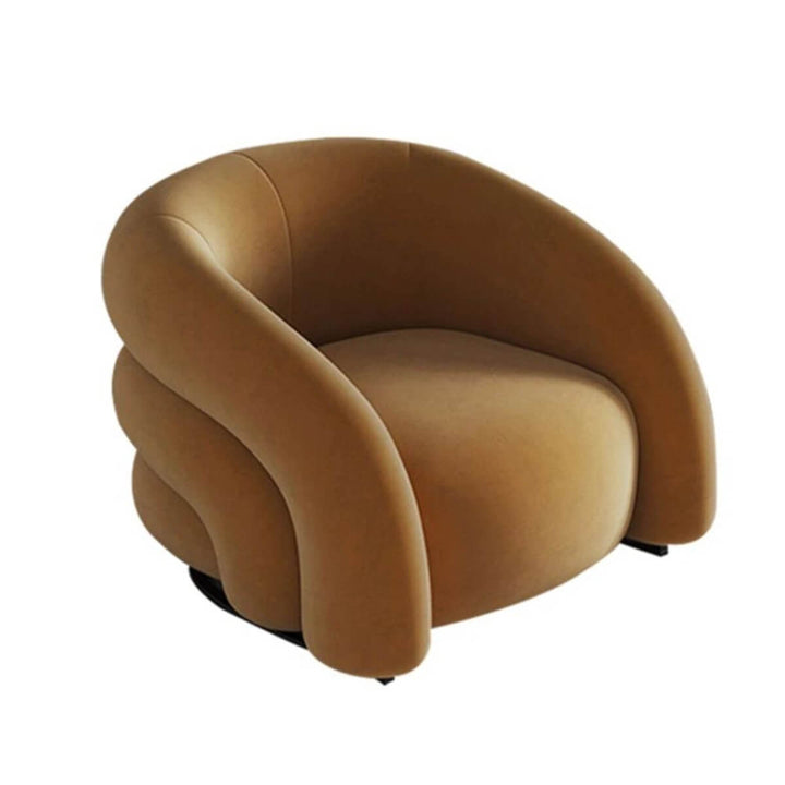 Side view of Giselle armchair in Australia highlighting stylish and ergonomic design