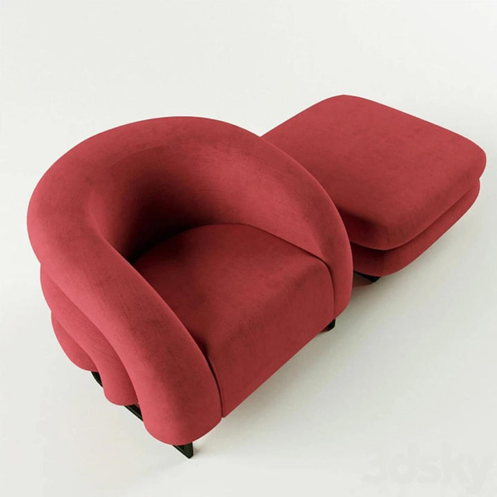 Top view of Giselle armchair in Australia highlighting elegant design and plush cushioning