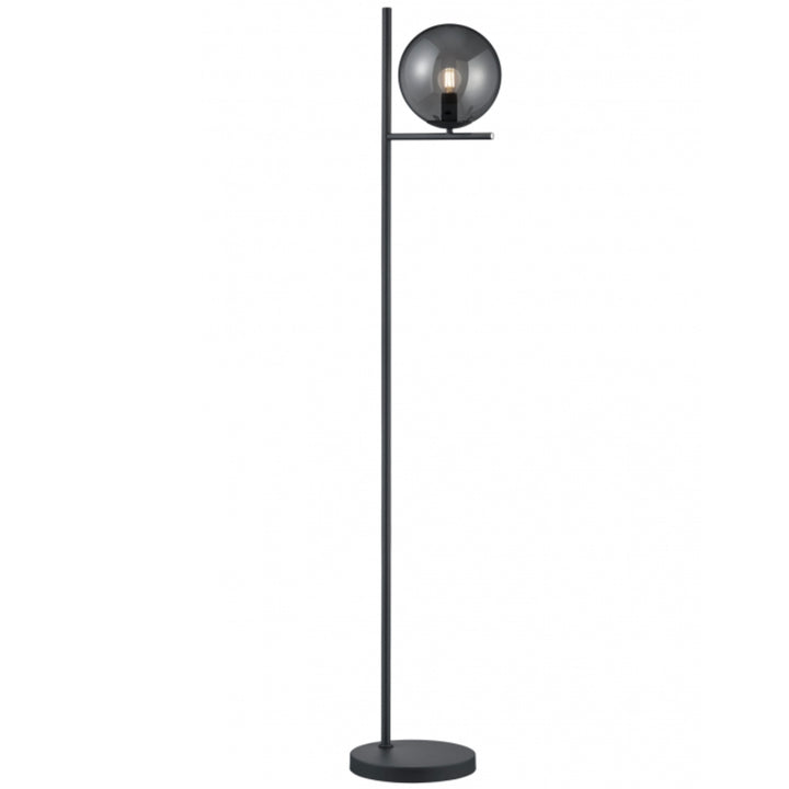 Hugo floor lamp stand in elegant interior, modern sleek base with polished finish