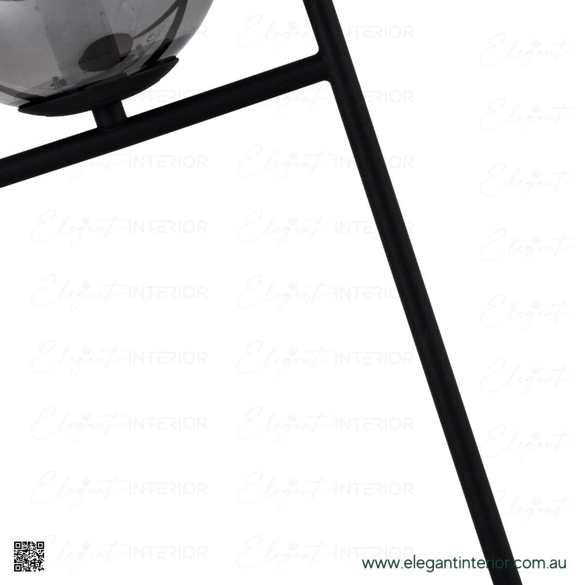 Stand detail view of Hugo table light lamp, highlighting sleek base with elegant modern design