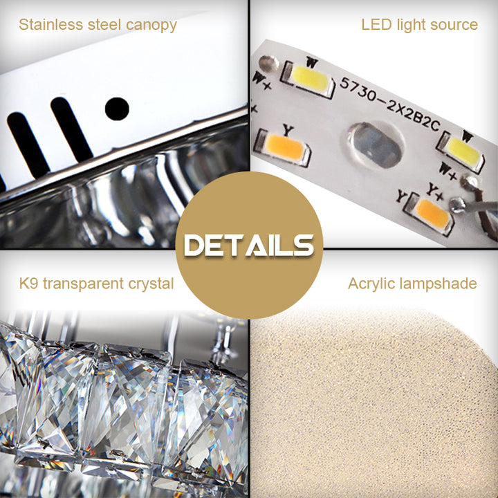 Isabelle-Modern Round LED K9 Crystal Ceiling Light Chandelier Lux Decor Australia