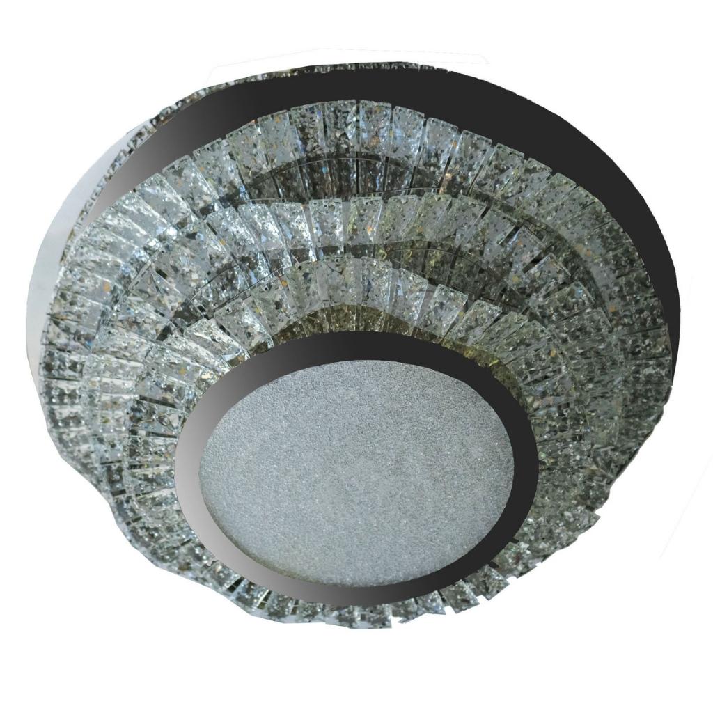 Detail view of Isabelle modern round LED K9 crystal chandelier by Lux Decor Australia with premium finish