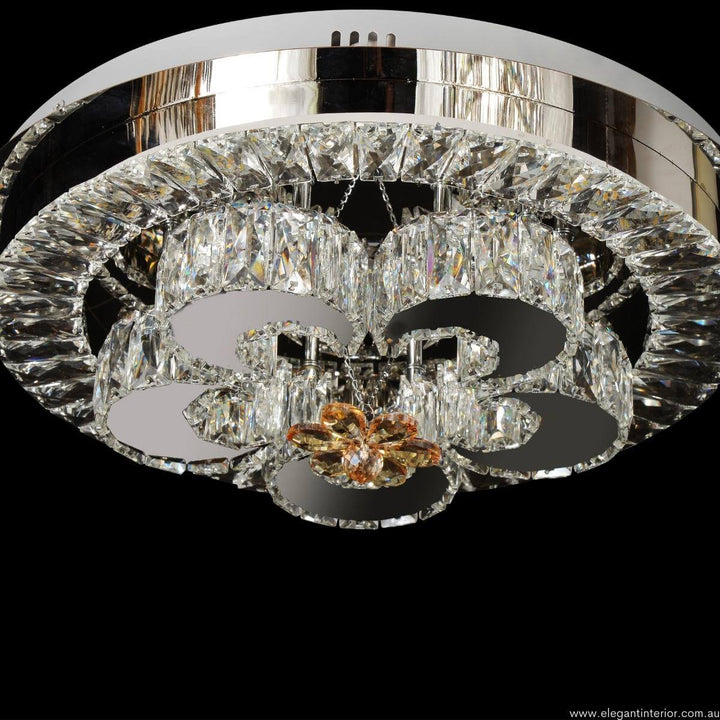 Front view of EC-1032-JAS-CH luxury flush mount light in elegant Australian interior setting